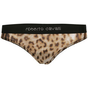 Roberto Cavalli Women's Animal Print Thong - Brown