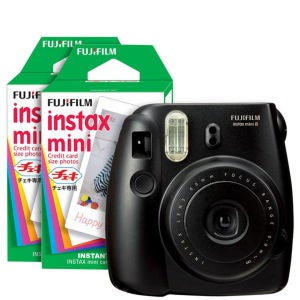 Fujifilm Instax Mini 8 Instant Photo Camera Bundle with 40 Photo Film Pack - Black