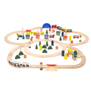 All Aboard Deluxe Wooden Train Set