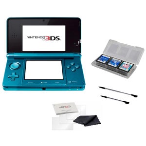 Nintendo 3DS Console (Aqua Blue) Bundle: Includes Free 7 in 1 Accessory Pack