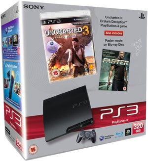 Playstation 3 PS3 Slim 320GB Console: Bundle (Includes Uncharted 3 and Faster on Blu-ray)