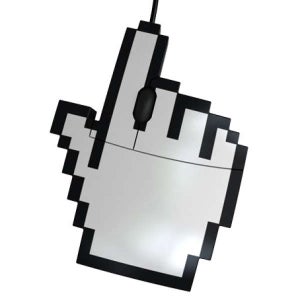 Pixelated Hand-Shaped Mouse - Wired 