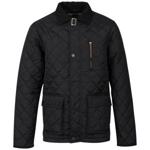 Ringspun Men's Domino Quilted Jacket - Black