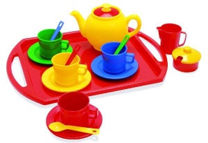 tea set on tray