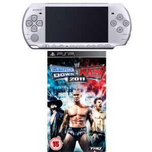 PSP 3000 Silver: Bundle (including WWE Smackdown V Raw 2011)