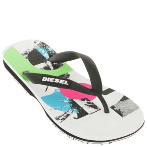 Diesel Men's Water Game Flip Flop - White