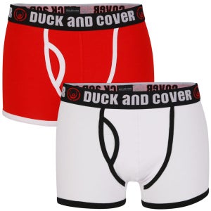 Duck and Cover Men's 2-Pack Boxer - Red/ White