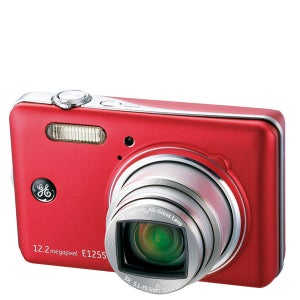 GE E1255W Digital Camera - Red (12.2MP, 5 x Optical Zoom, 3 Inch LCD)