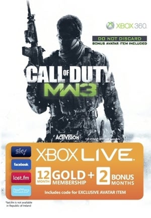 Xbox Live 12 Month Subscription (Call Of Duty: Modern Warfare 3 Themed + 2 Months Free Including Avatar) 