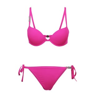 Just Cavalli Women's Diamante Lettering Bikini - Fuchsia