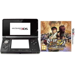 Nintendo 3DS Console (Cosmic Black) Bundle: Includes Super Street Fighter VI: 3D Edition