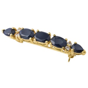 Gold Plated Multi Shaped Genuine Sapphire Pin