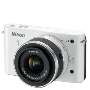 Nikon 1 J1 Compact System Camera with 10-30mm Lens Kit - White (10.1MP) 3 Inch LCD Refurbished