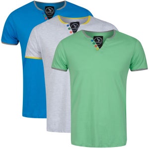 Benzini Men's Gogle 3-Pack T-Shirts - Green/Ash/Electric