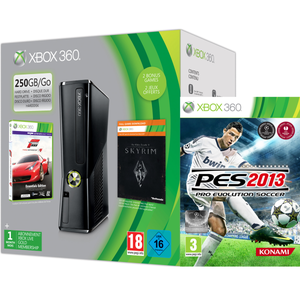 Xbox 360 250GB Holiday PES Bundle (Includes Pro Evolution Soccer 2013, Forza 4 'Essentials Edition', Skyrim 'Live DLC', 1 Month Xbox Live)