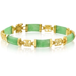 Jade Green Chinese Link Bracelet