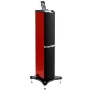 Lenco Tower 1 Speaker with iPod Docking Tower (Red)