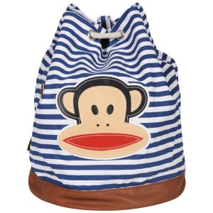 Paul Frank Stripe Drawstring Duffle Bag - Navy/Cream