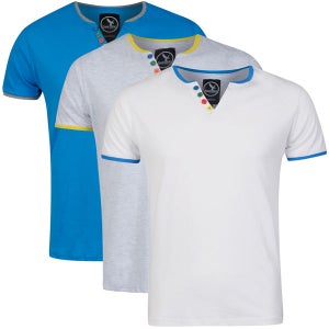 Benzini Men's Gogle 3-Pack T-Shirts - White/Electric/Ash -
