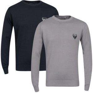 Ringspun Men's 2-Pack Hero Crew Neck Jumper - Solid Navy/Solid Grey