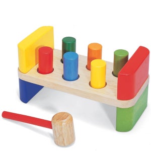 Pintoy 6 Peg Wooden Hammer Bench