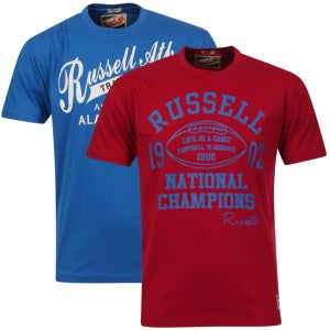 Russell Athletic Men's 2-Pack Hawley & Wyles T-Shirt - Red/Blue