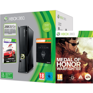 Xbox 360 250GB Holiday MOH Bundle (Includes Medal of Honor: Warfighter, Forza 4 'Essentials Edition', Skyrim 'Live DLC', 1 Month Xbox Live)