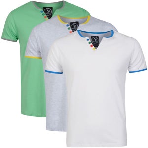 Benzini Men's Gogle 3-Pack T-Shirts - White/Green/Ash