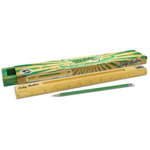 Retro Wooden Tidy Ruler with Pencil and Sharpener