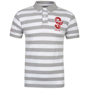 Soul Star Men's Geneva Striped Polo - Grey