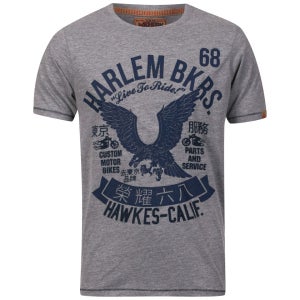 Tokyo Laundry Men's Kuromori Harlem Bikers T-Shirt - Light Grey Marl