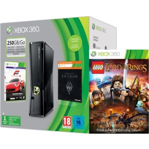  Xbox 360 250GB Holiday LEGO LOTR Bundle (Includes LEGO: Lord of the Rings, Forza 4 'Essentials Edition', Skyrim 'Live DLC', 1 Month Xbox Live) 