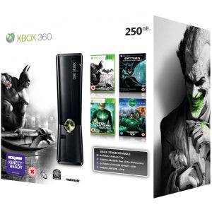 Xbox 360 250GB Bundle (Includes Batman Arkham City + Green Lantern + Gotham Knight DVD + Green Lantern DVD Bundle )
