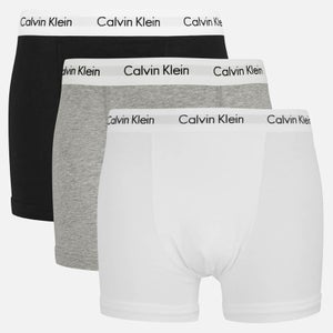 Calvin Klein Men's Cotton Stretch 3-Pack Trunks - Black/White/Grey Heather