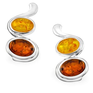 Amber Oval Drop Earrings