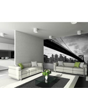New York's Brooklyn Bridge and City Skyline Wall Mural