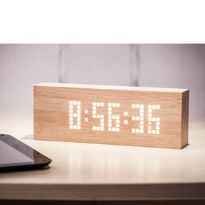 Gingko Message Click Clock - Beech