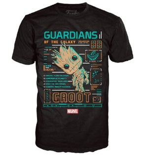 Marvel Guardians of the Galaxy Groot Line Up Funko Pop! T-Shirt - Black