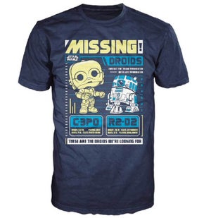 Star Wars C-3PO And R2-D2 Poster Funko Pop! T-Shirt - Blue