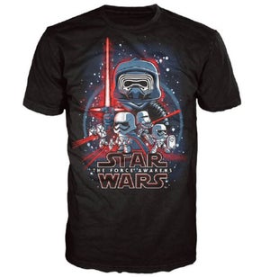T-Shirt Pop! Homme Star Wars Le Réveil de la Force Poster - Noir