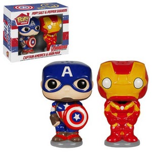 Salière et Poivrière Captain America et Iron Man Pop! Home