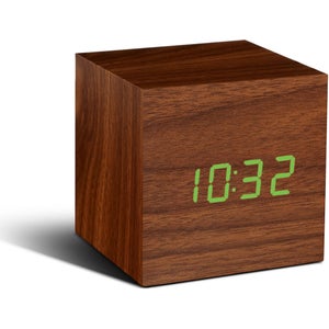 Gingko Cube Click Clock - Walnut