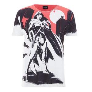 T-Shirt Homme DC Comics Batman v Superman Wonder Woman Scène - Blanc