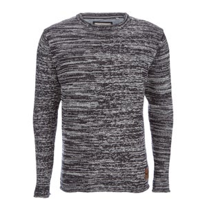 Brave Soul Men's Boren Marl Jumper - Navy Marl