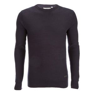 Brave Soul Men's Warren Roll Edge Jumper - Navy