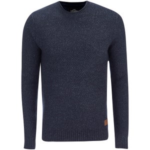 Threadbare Men's Potter Twist Yarn Fisherman Jumper - Rich Navy/Denim