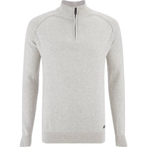 Threadbare Men's Annakin Quarter Zip Funnel Neck Knitted Jumper - Oatmeal Marl