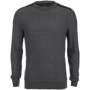 Threadbare Men's Quaker Waffle Shoulder Panel Jumper - Charcoal Marl