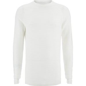Jack & Jones Men's Core Wind Ribbed Jumper - Blanc De Blanc