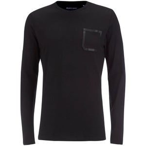 Brave Soul Men's Activist Tape Pocket Long Sleeve T-Shirt - Black